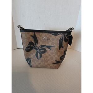 Coach City Bucket Bag In Signature‎ Canvas With Bow Print CY651 Black